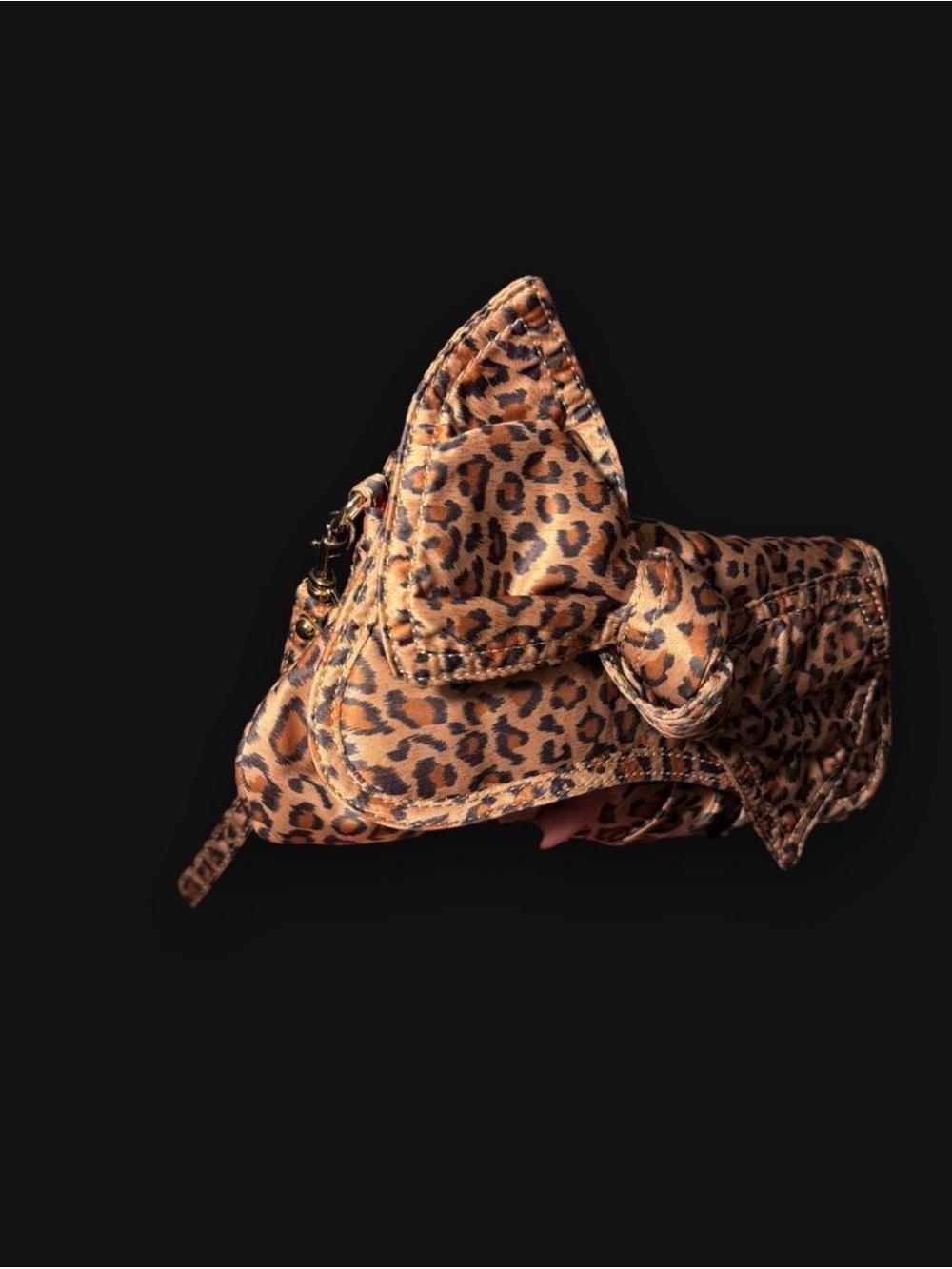 Y2K Leopard Bow Accent Women's Clutch Wristlet
